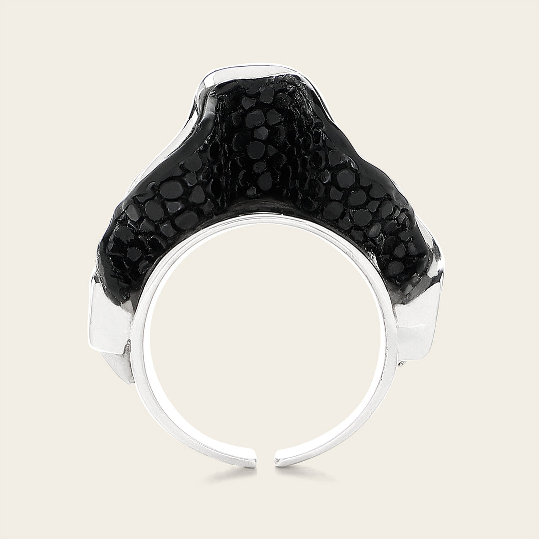 Anillo ajustable en piel genuina de mantarraya para dama