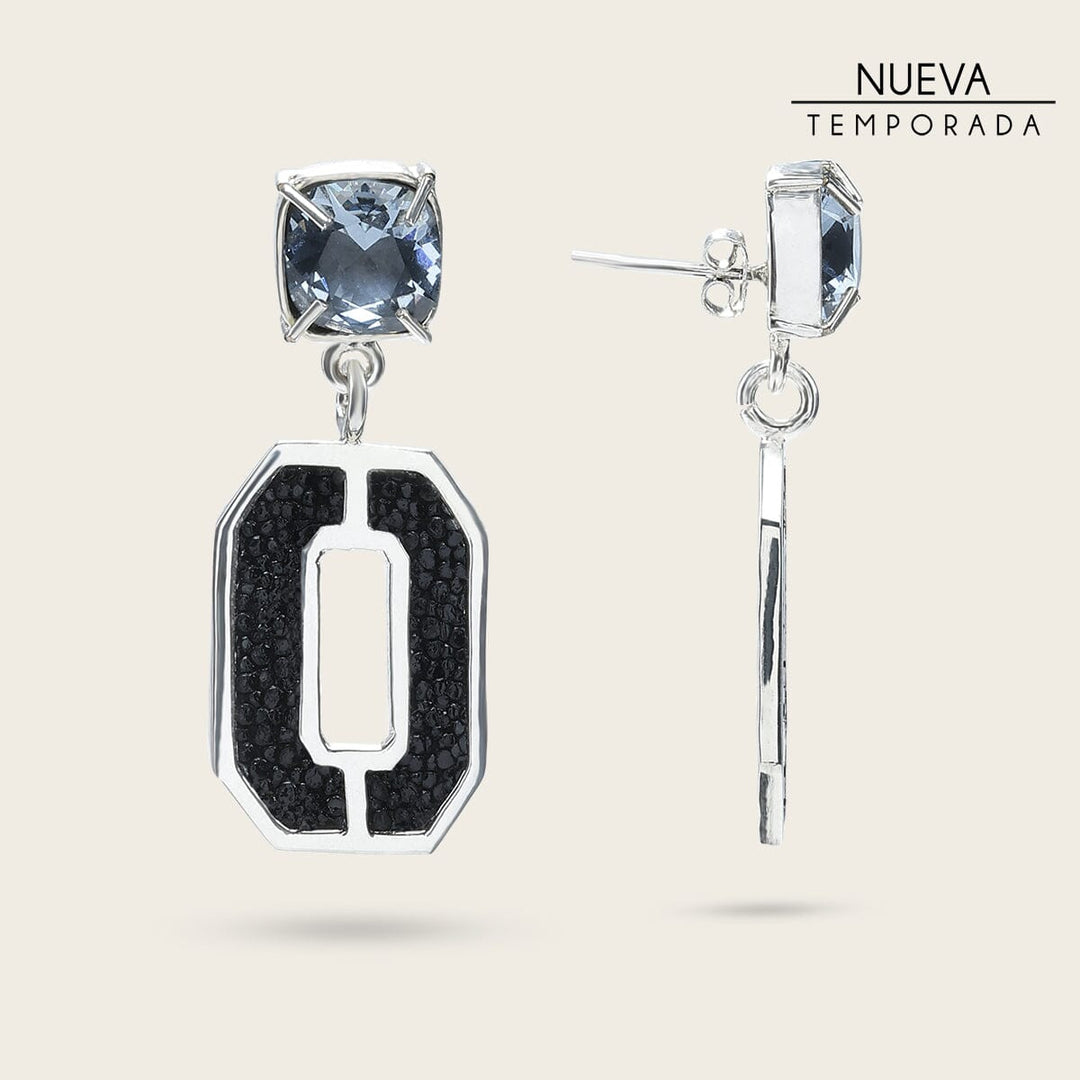 Aretes para dama en piel genuina de mantarraya Joyería 