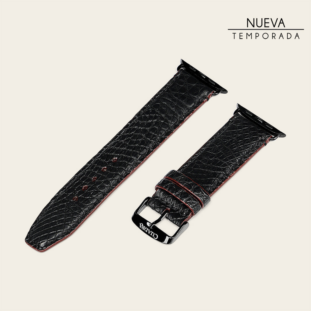 Extensible en piel genuina de cocodrilo para caballero