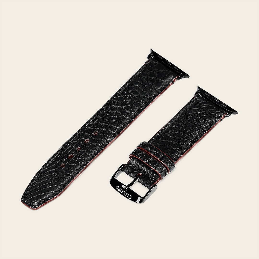 Extensible en piel genuina de cocodrilo para caballero