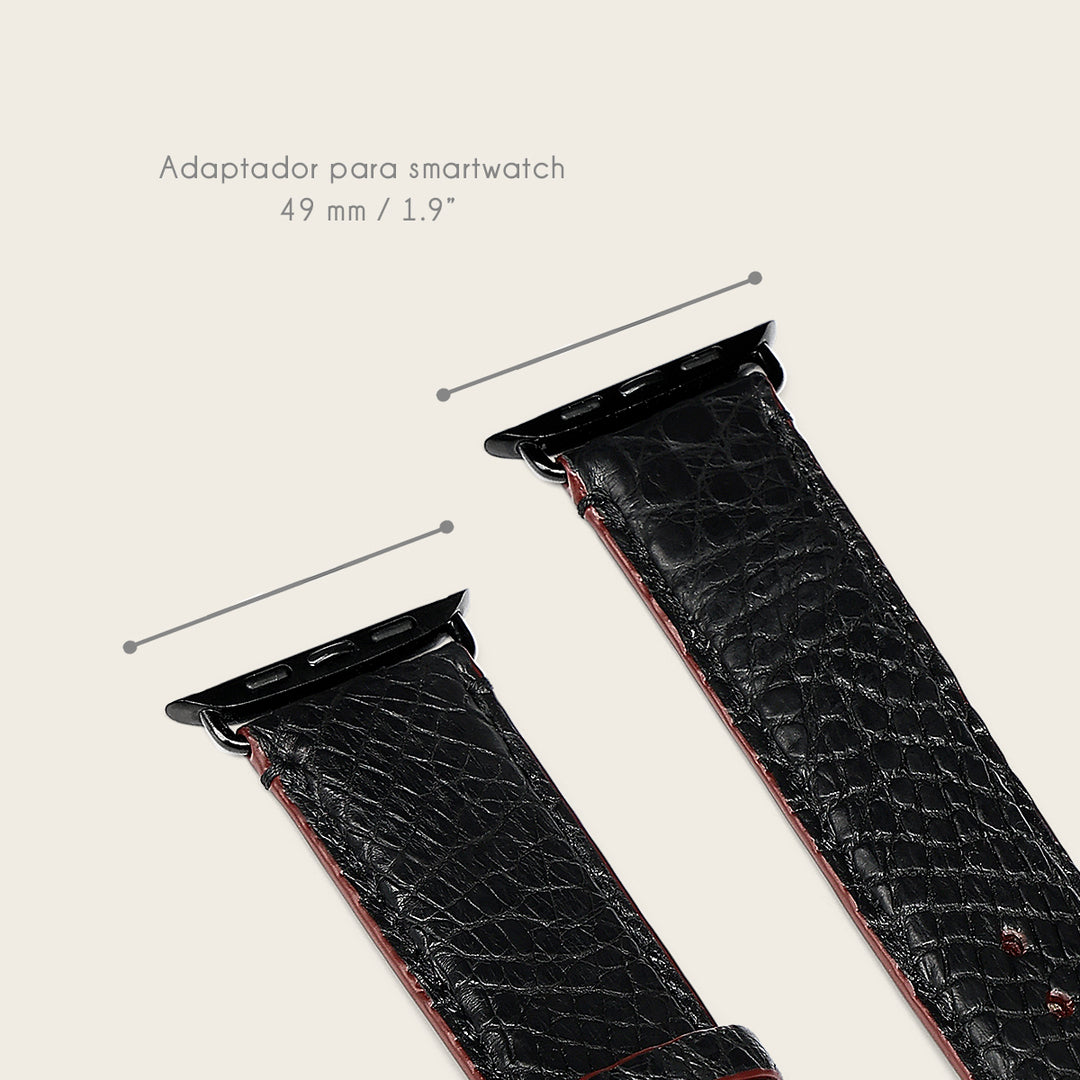 Extensible en piel genuina de cocodrilo para caballero
