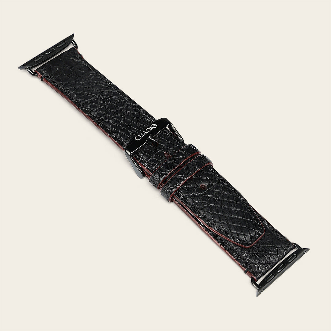 Extensible en piel genuina de cocodrilo para caballero