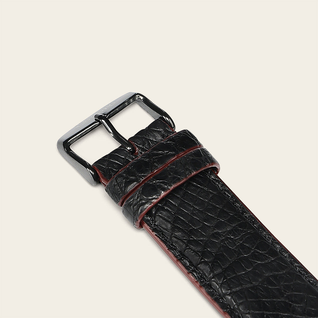 Extensible en piel genuina de cocodrilo para caballero