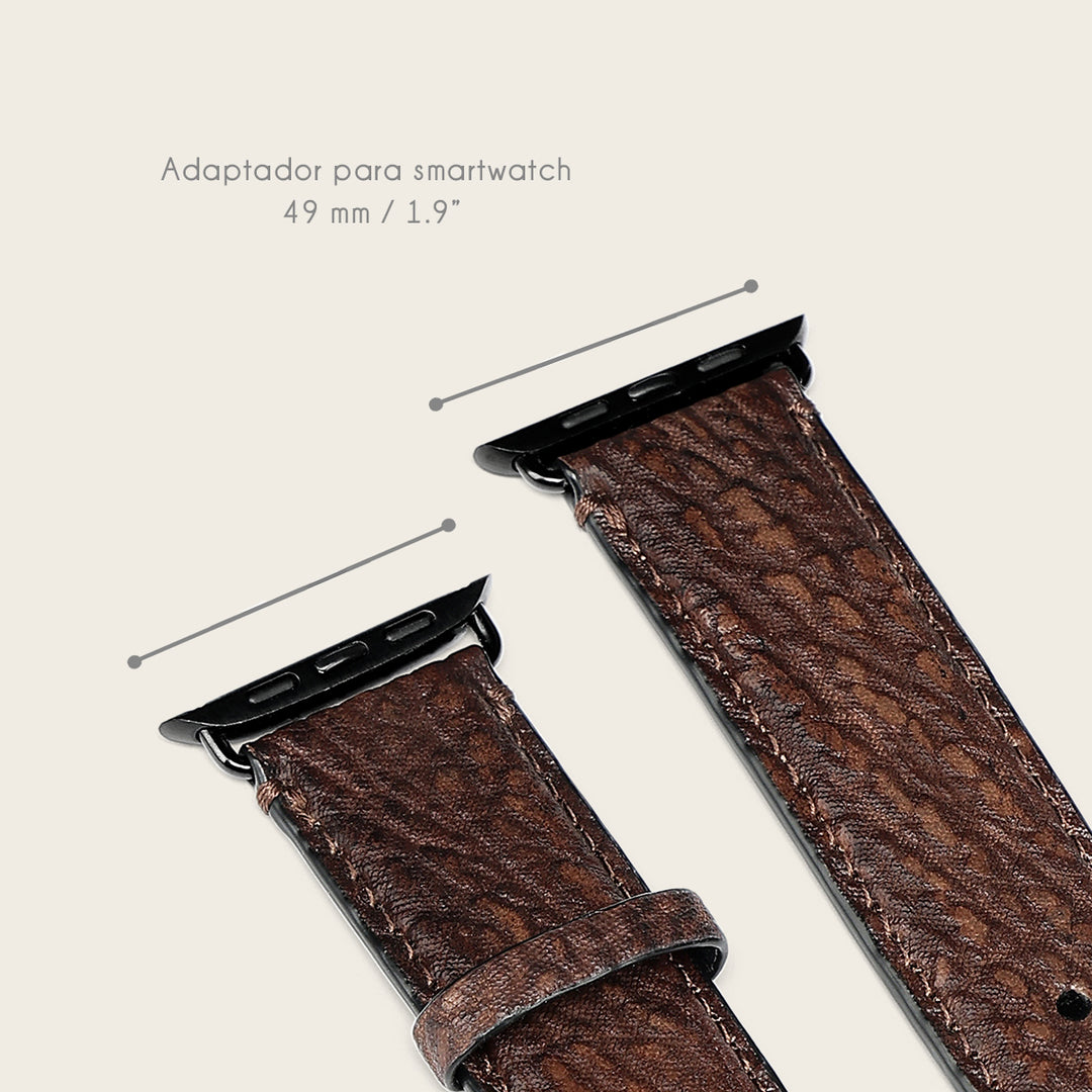 Extensible en piel genuina de tiburón para caballero