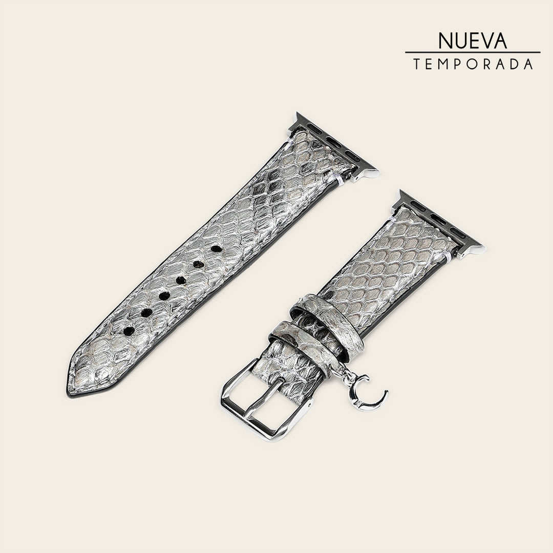 Extensible de reloj en piel genuina de pitón para dama