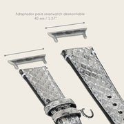 Extensible de reloj en piel genuina de pitón para dama