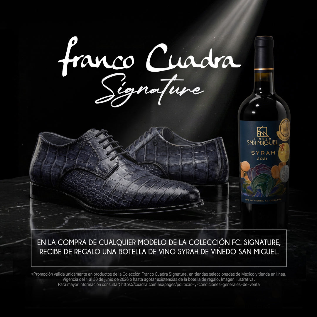 Zapato de vestir tipo Derby "Franco Cuadra Signature" en piel genuina de alligator para caballero