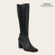 Bota alta de vestir en piel genuina de venado para dama