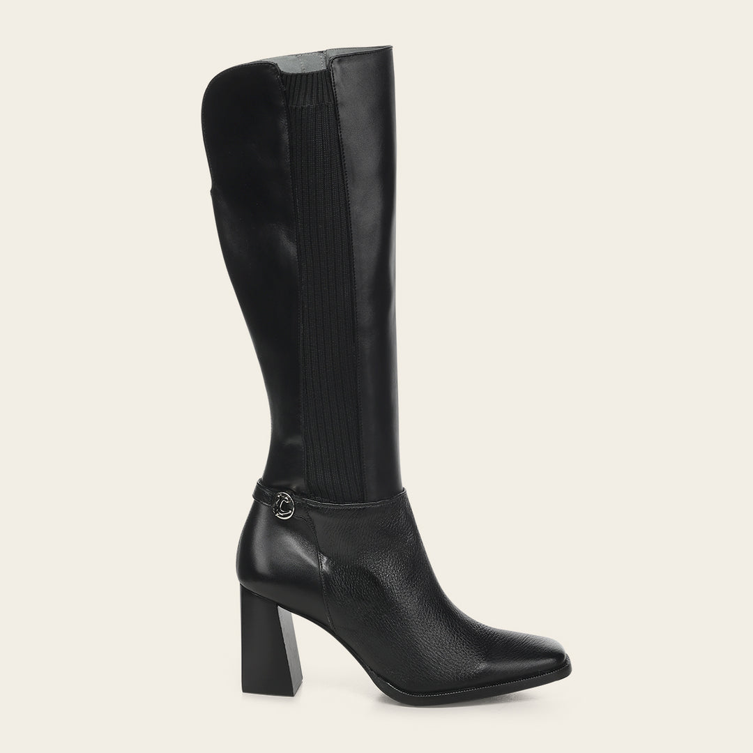 Bota alta de vestir en piel genuina de venado para dama