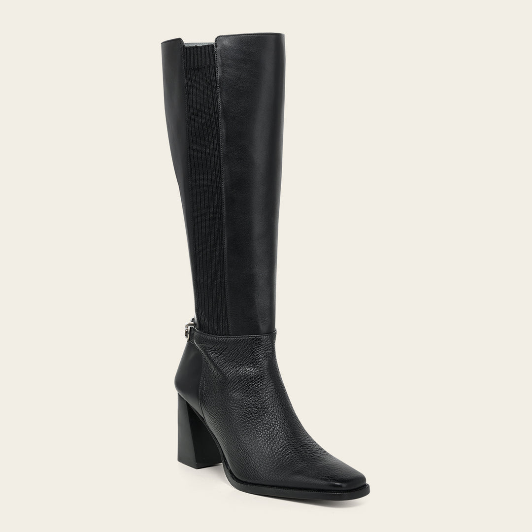 Bota alta de vestir en piel genuina de venado para dama