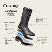 Bota rodeo en piel genuina de pitón para caballero Botas y Botines 