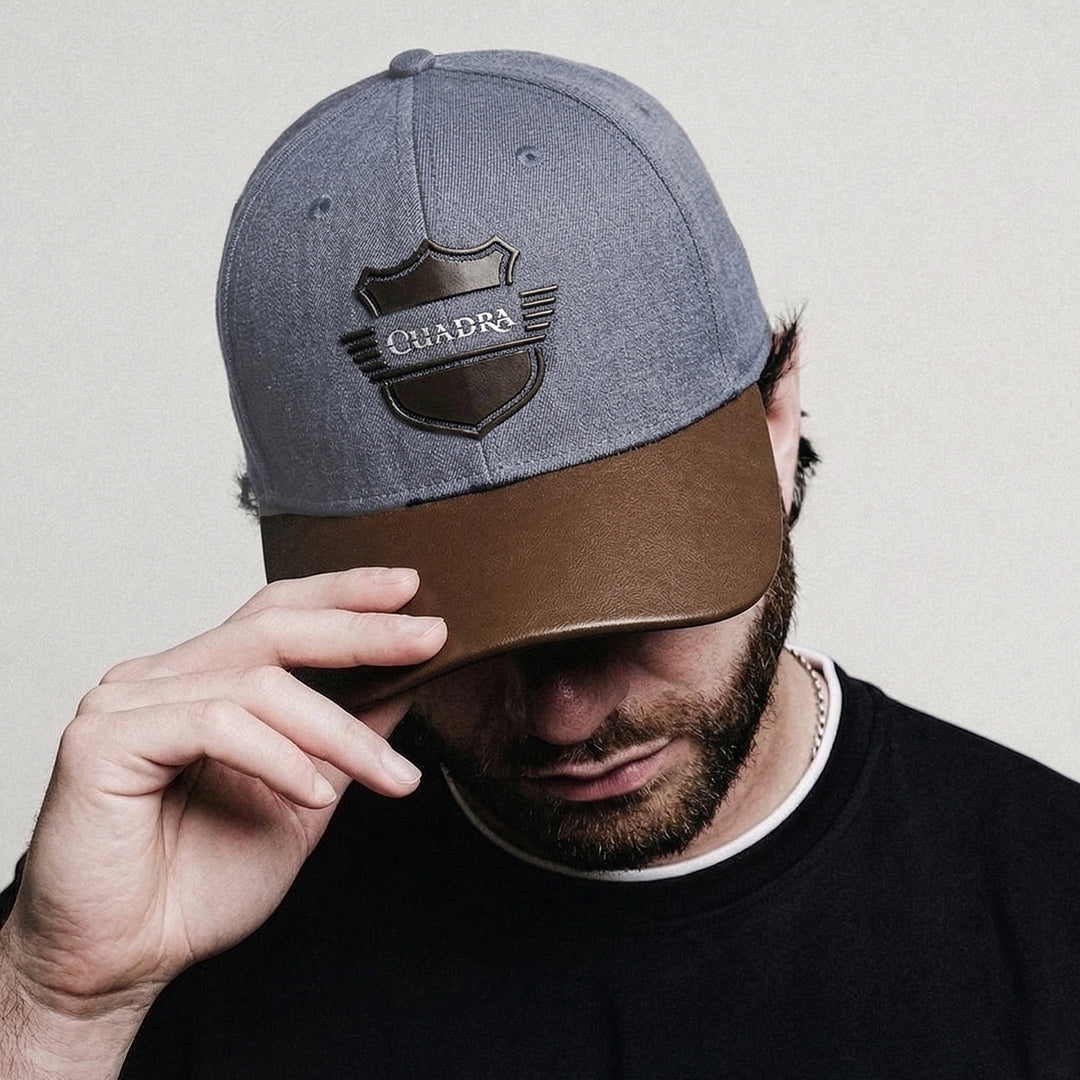 Gorra Cuadra en piel genuina