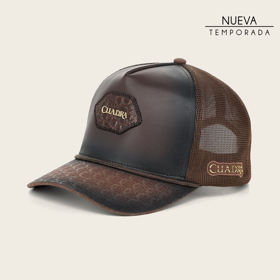 Gorra en piel genuina de fuscus