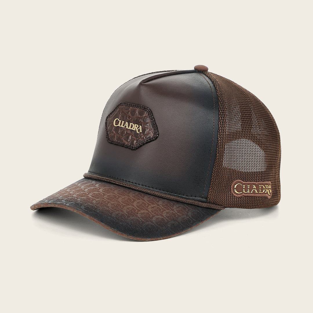 Gorra en piel genuina de fuscus