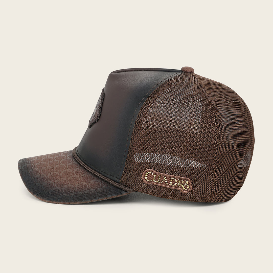 Gorra en piel genuina de fuscus