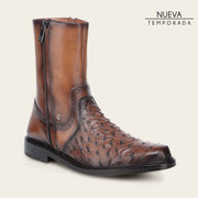 Bota de vestir en piel genuina de avestruz para caballero Botas y Botines 