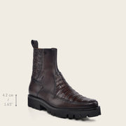 Botín casual en piel genuina de caimán para caballero Botas y Botines 