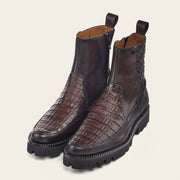 Botín casual en piel genuina de caimán para caballero Botas y Botines 