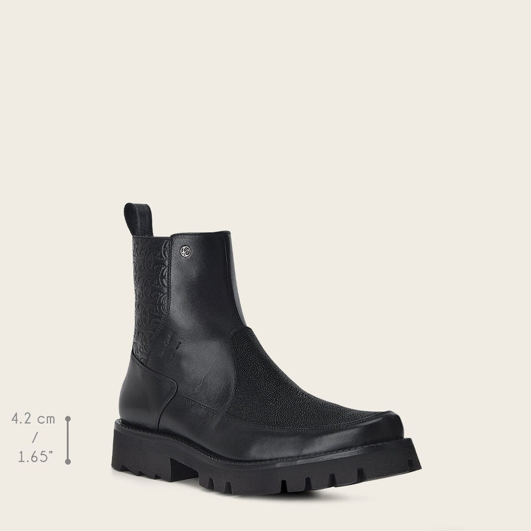 Botín casual en piel genuina de mantarraya para caballero – Cuadra