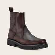 Botín casual en piel genuina de mantarraya para caballero Botas y Botines 