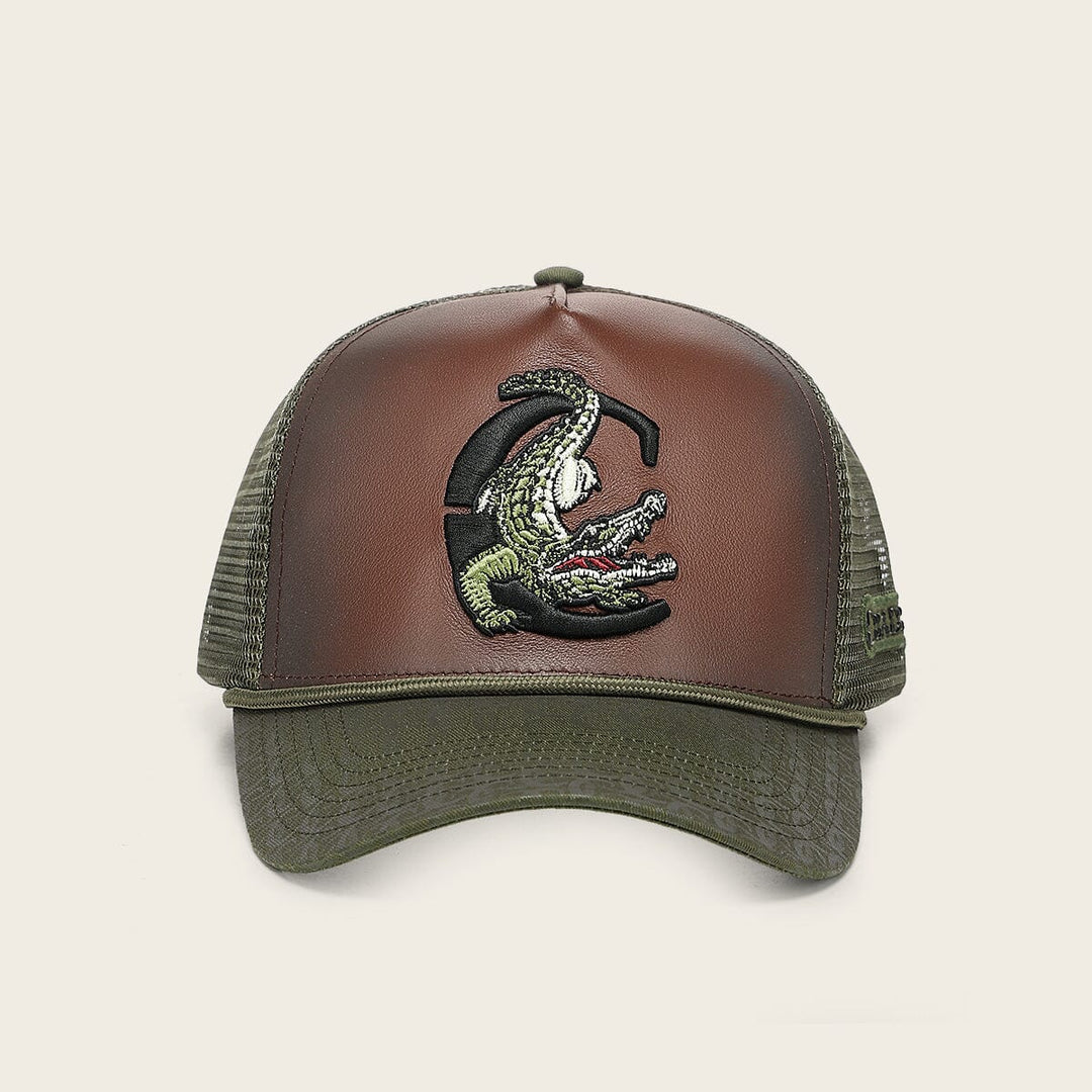 Gorra en piel genuina con diseño de alligátor Gorras 