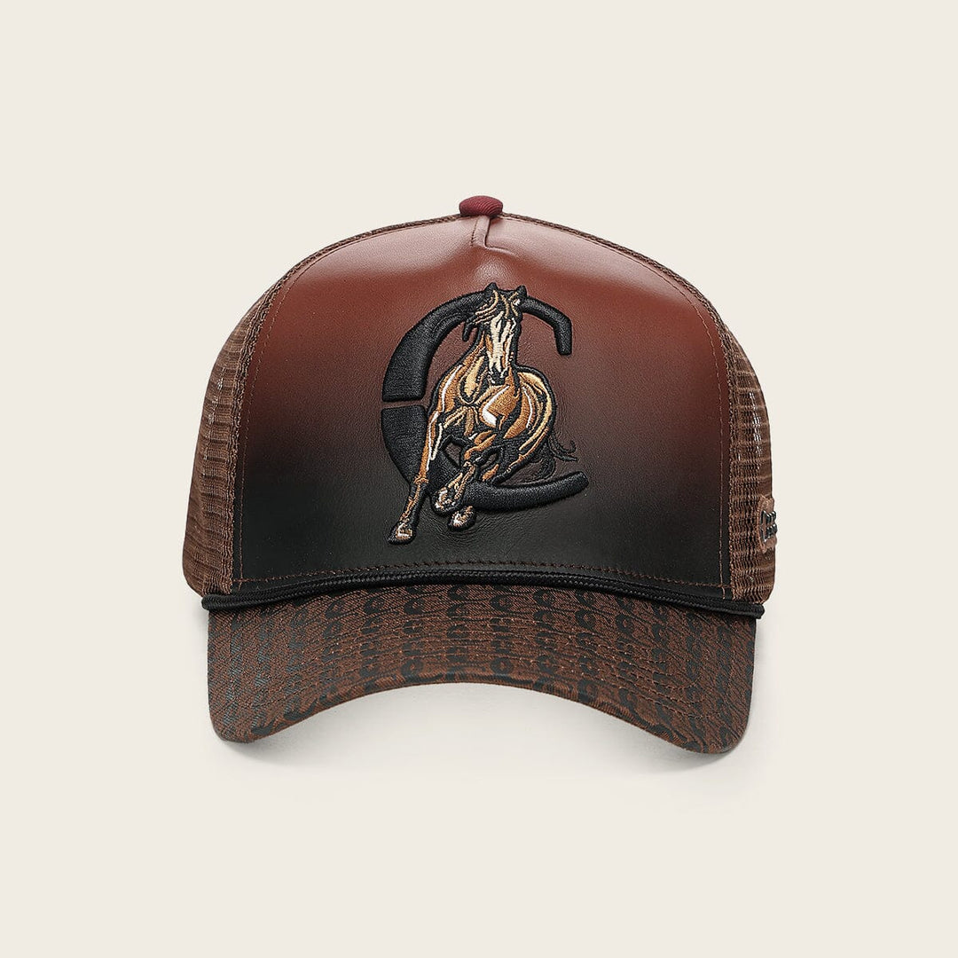 Gorra en piel genuina con diseño de caballo Gorras 