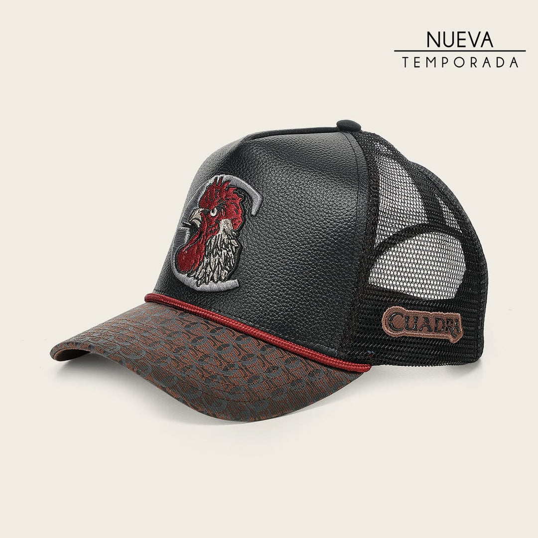 Gorra en piel genuina con diseño de gallo Gorras 