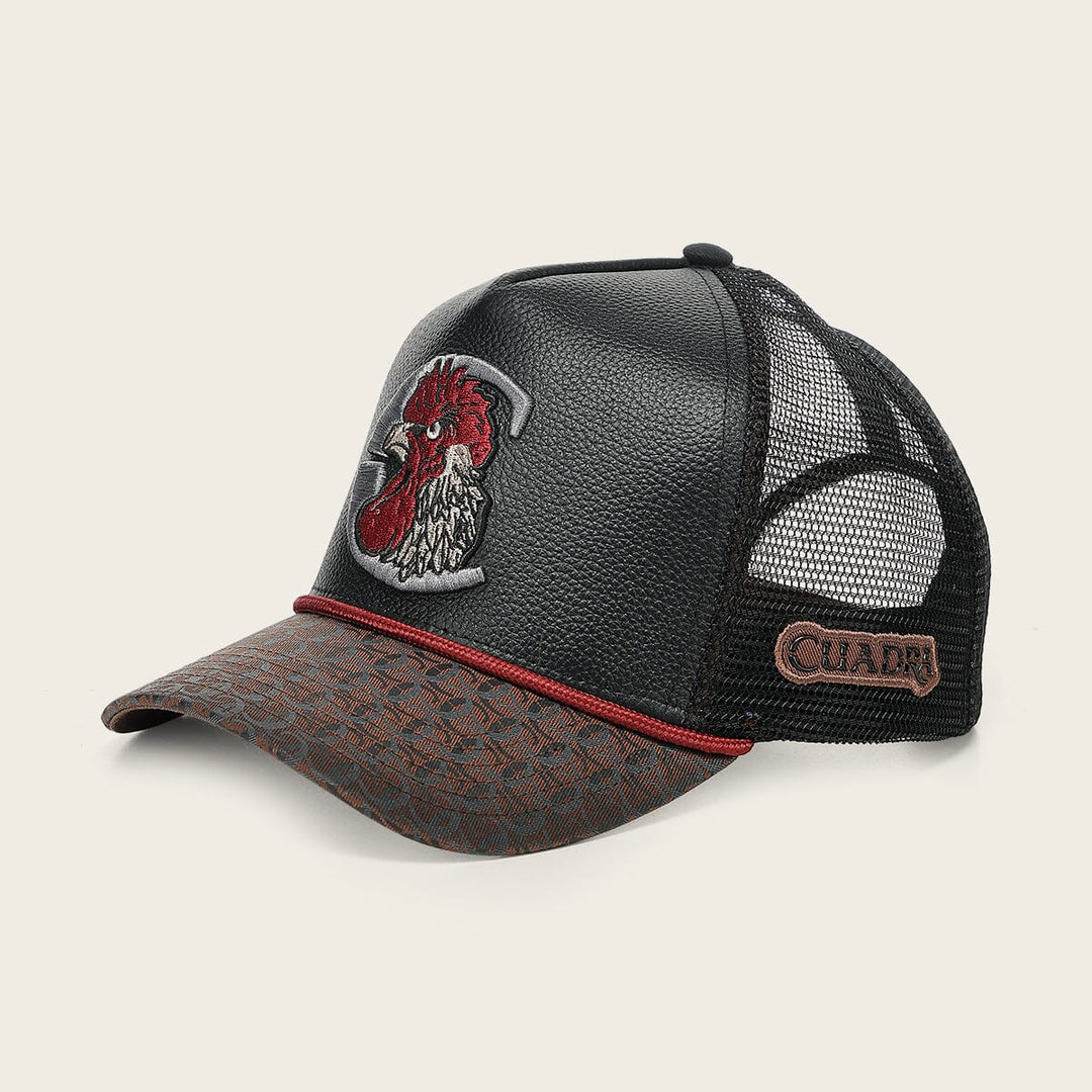 Gorra en piel genuina con diseño de gallo Gorras 