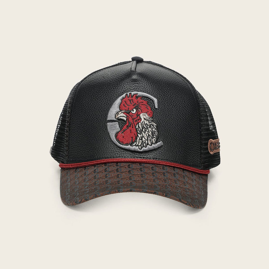 Gorra en piel genuina con diseño de gallo Gorras 