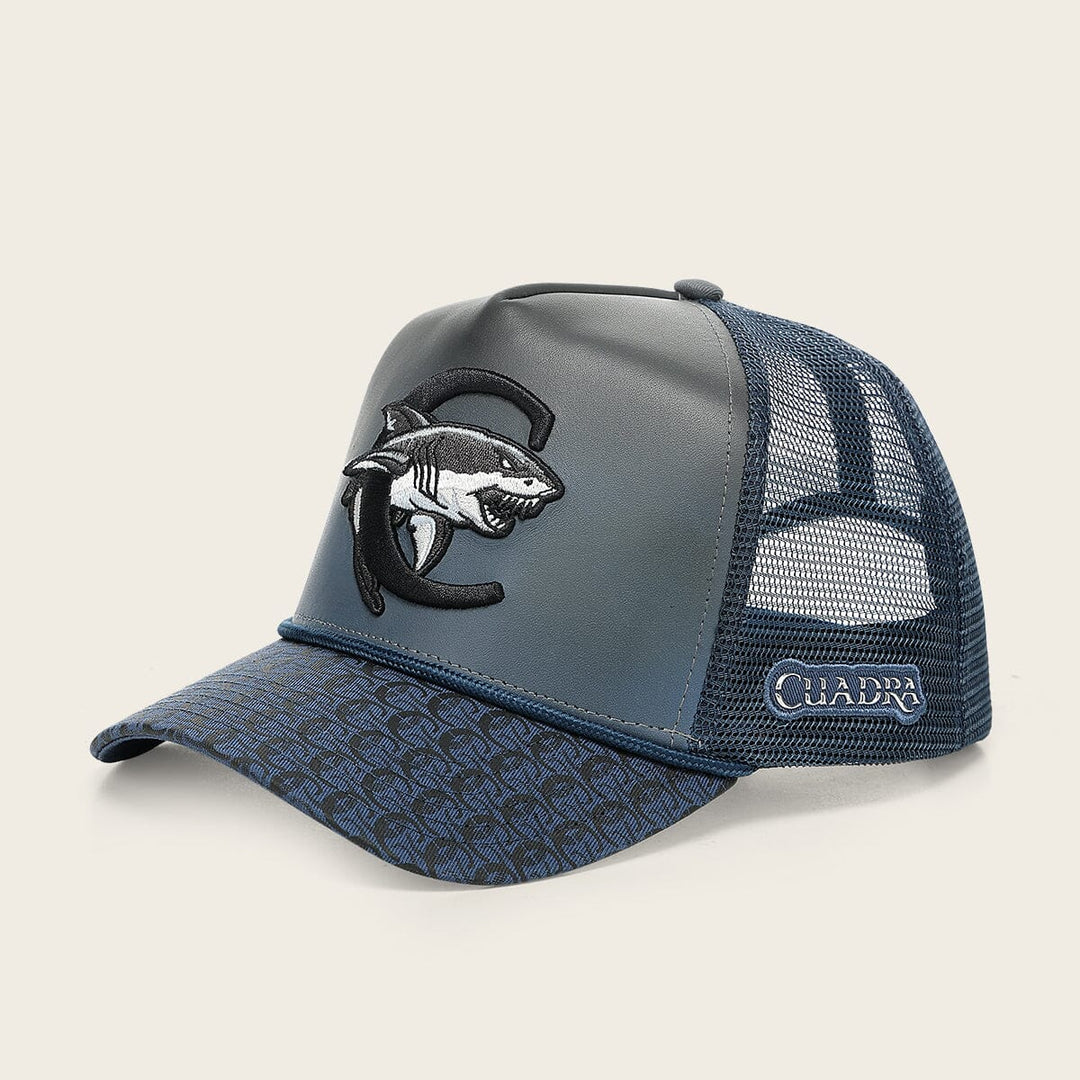 Gorra en piel genuina con diseño de tiburón Gorras 