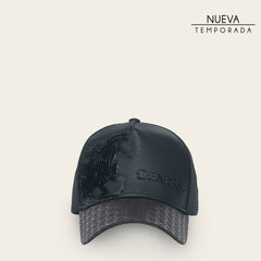 Gorra en piel genuina con diseño de caballo