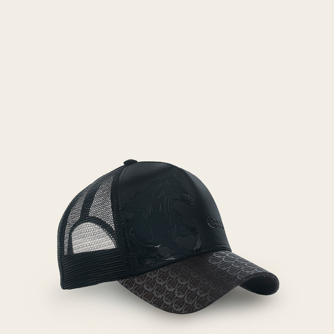 Gorra en piel genuina con diseño de caballo