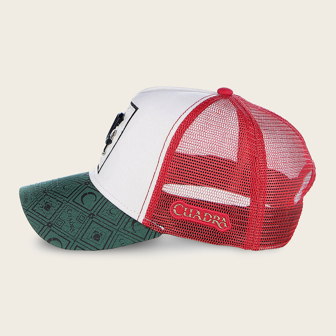 Gorra Cuadra México con parche de avestruz