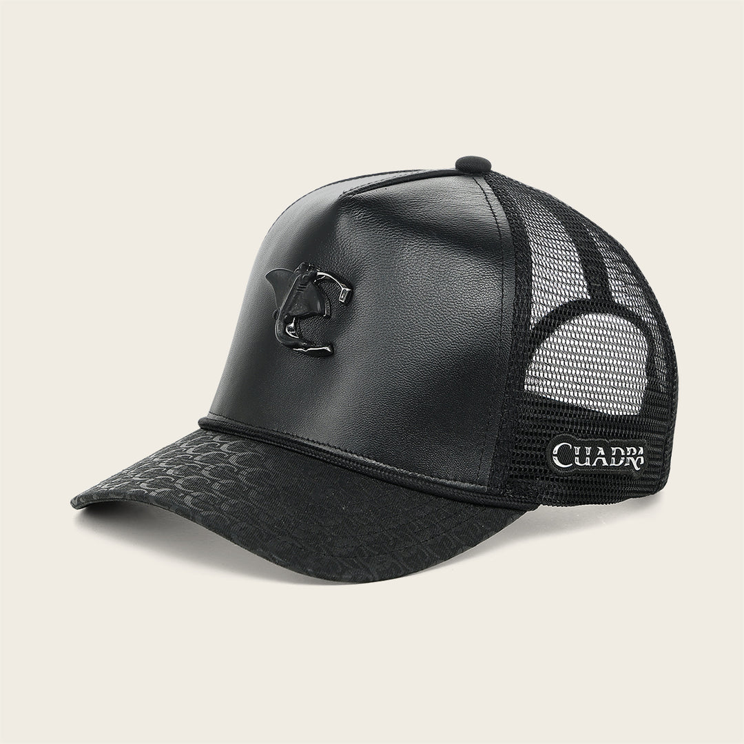 Gorra Cuadra en piel genuina