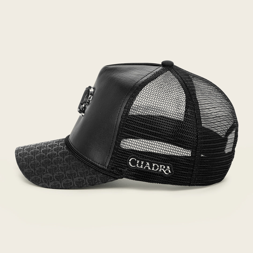 Gorra Cuadra en piel genuina