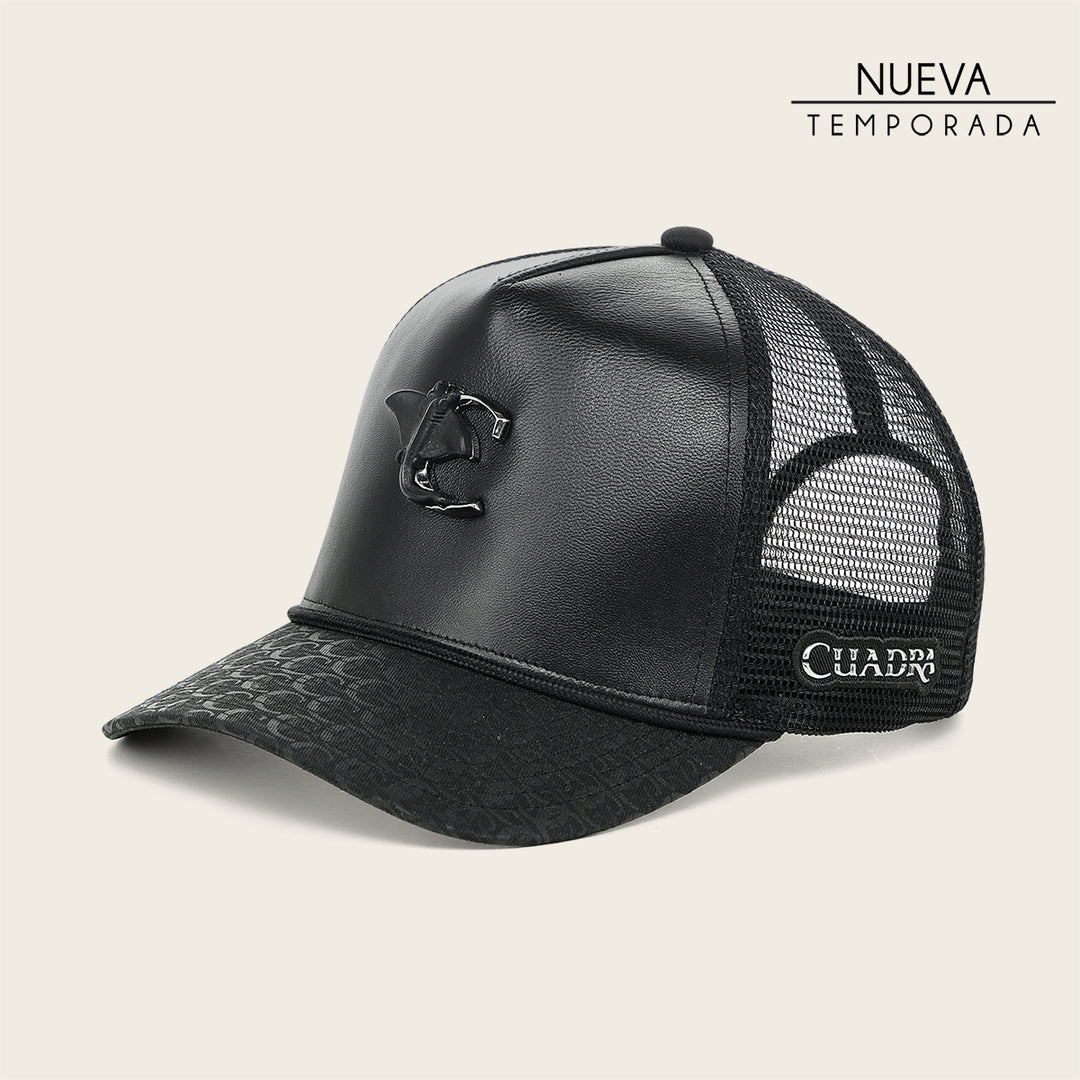 Gorra Cuadra en piel genuina