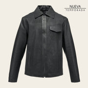 Chamarra en piel genuina de cordero para caballero Camisola 