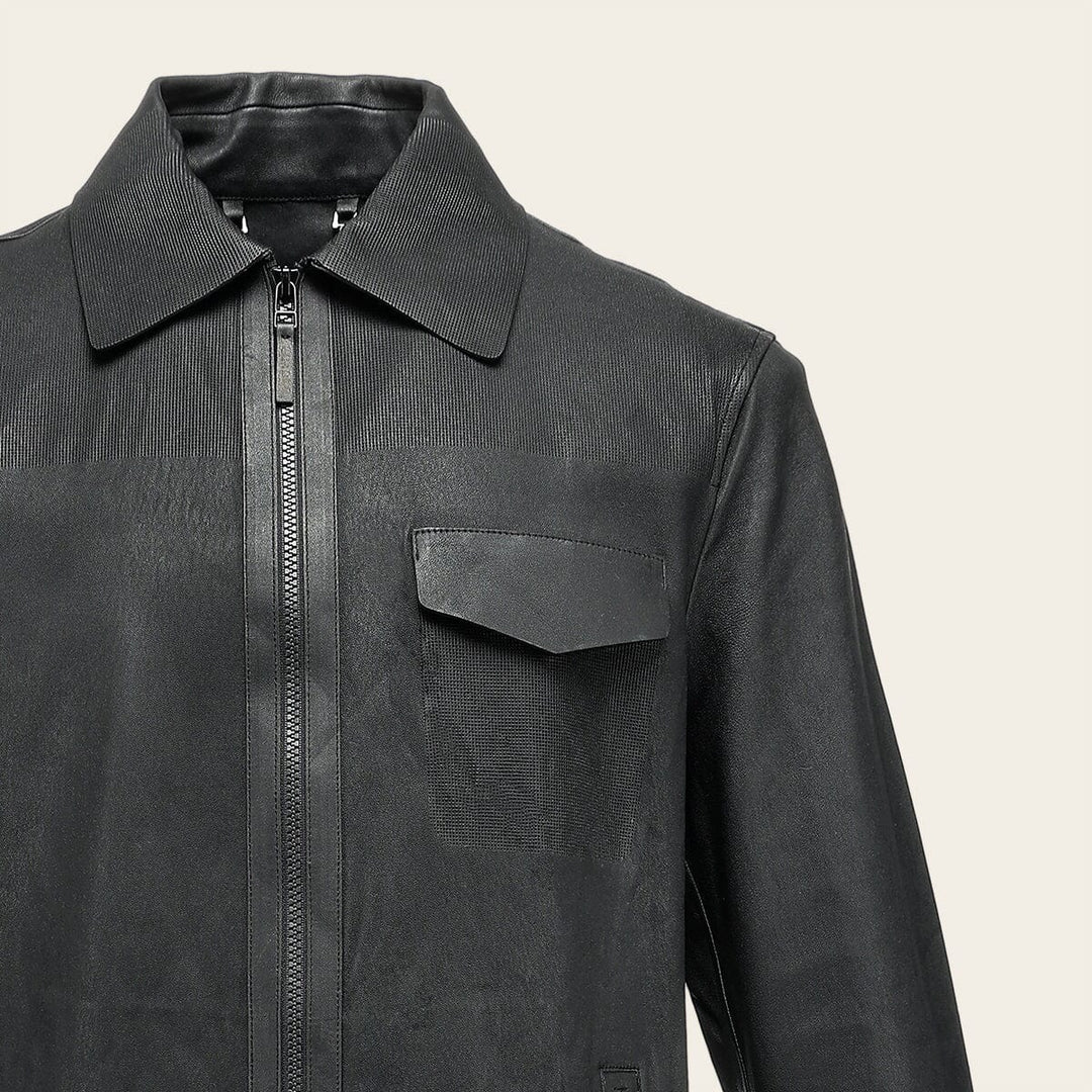 Chamarra en piel genuina de cordero para caballero Camisola 