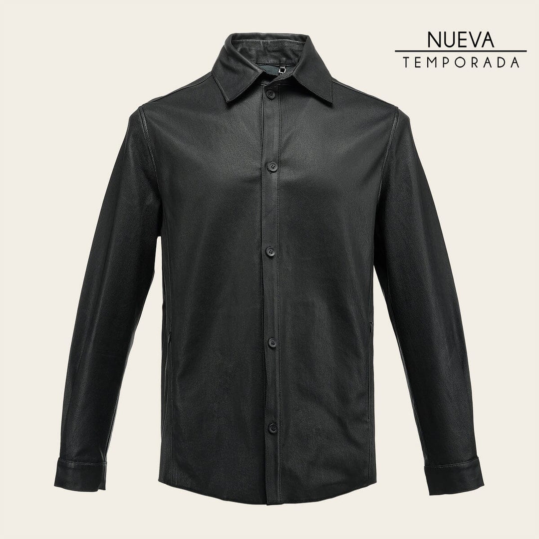 Chamarra en piel genuina de cordero para caballero Camisola 