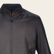 Chamarra en piel genuina de pitón Chamarras 