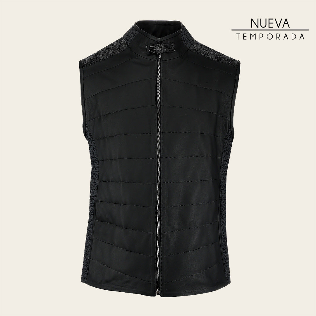 Chaleco en piel genuina de mantarraya para caballero