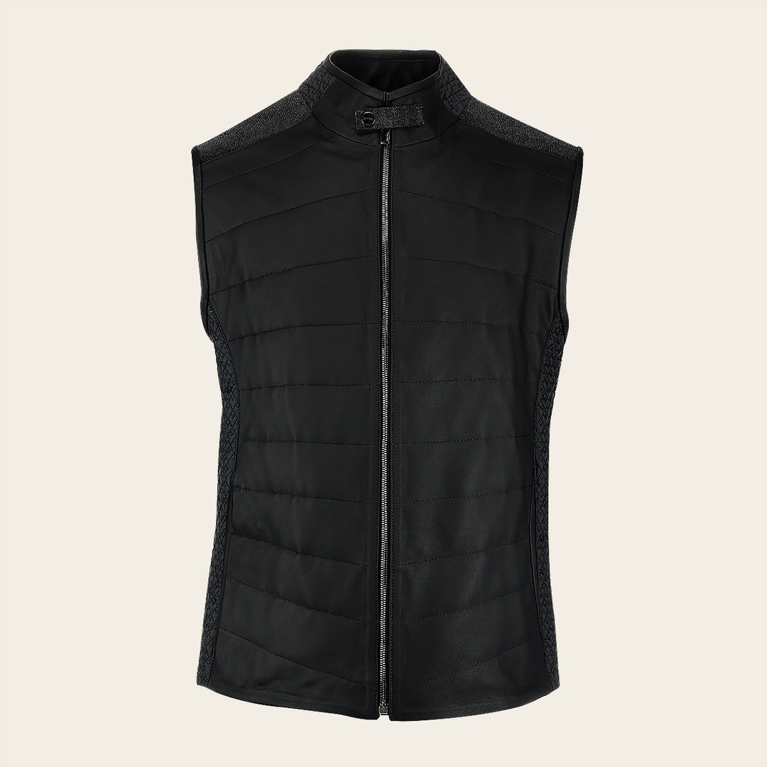 Chaleco en piel genuina de mantarraya para caballero