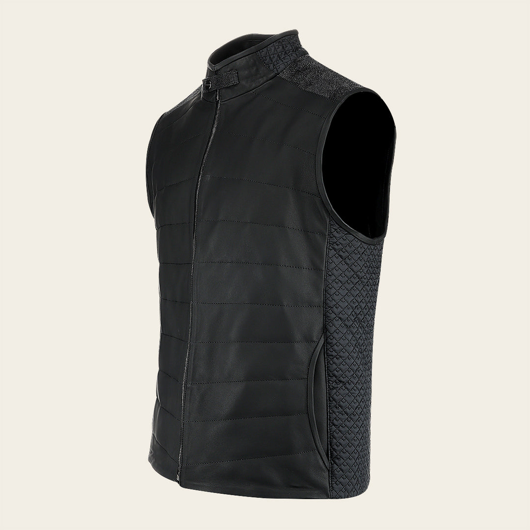 Chaleco en piel genuina de mantarraya para caballero