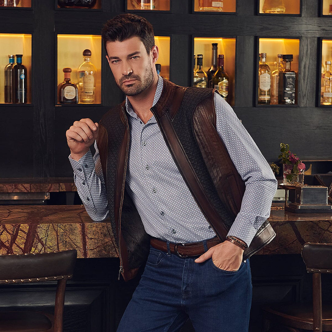 Chaleco Casual Chaleco Cafe Hombre Chaleco En Piel Hombre Color