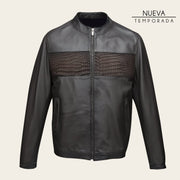 Chamarra en piel genuina de cocodrilo para caballero Chamarras 