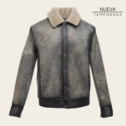 Chamarra en piel genuina de ovino para caballero Chamarras 