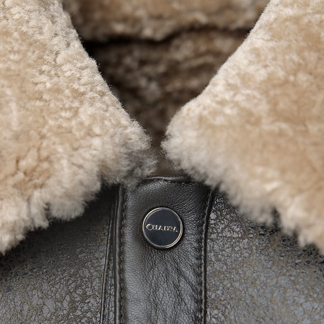 Chamarra en piel genuina de ovino para caballero Chamarras 