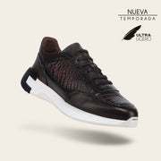 Tenis en piel genuina de moreleti para caballero Tenis 