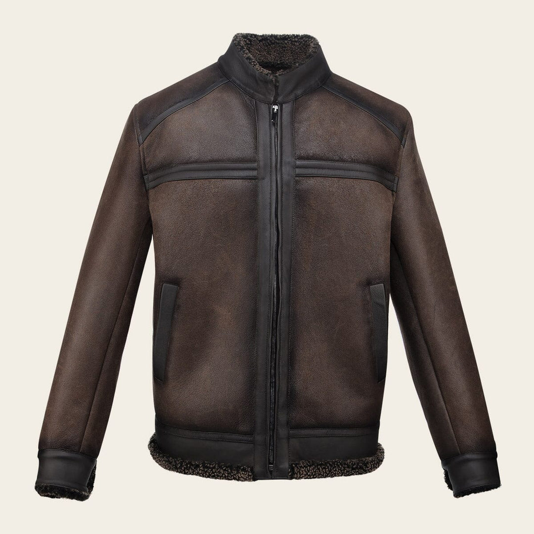 Chamarra en piel genuina de ovino con pelo para caballero Chamarras 