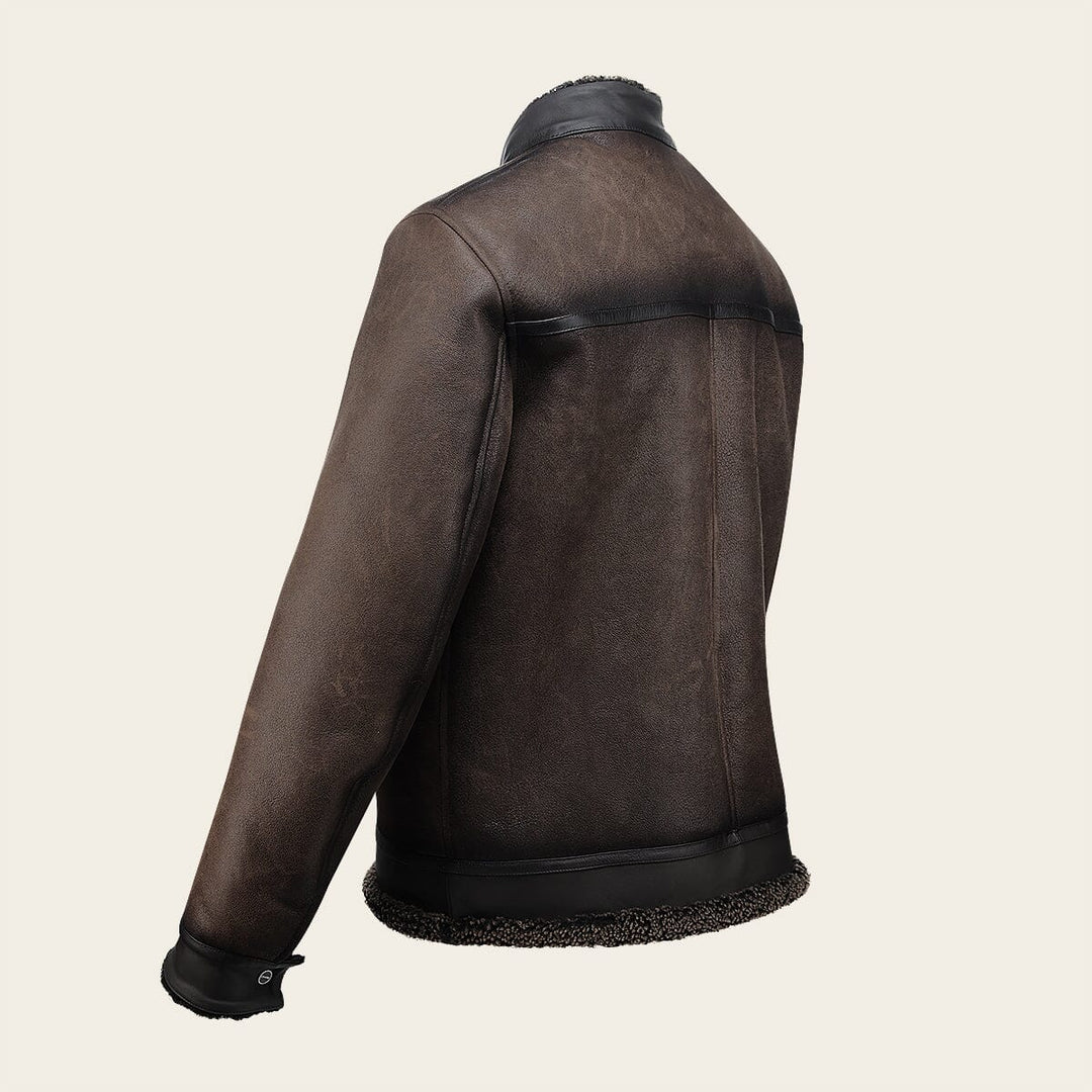 Chamarra en piel genuina de ovino con pelo para caballero Chamarras 